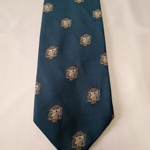 Robert Talbott Highlander Clothier Vintage Silk Blend Tie Turquoise Framed Swans